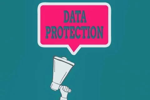 Handwriting text Data Protection. Concept meaning safeguarding information away Stock Illustration