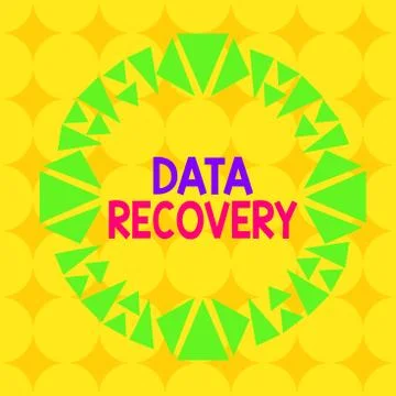 Handwriting text Data Recovery. Concept meaning process of salvaging Stock Illustration