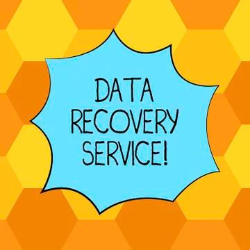 Handwriting text Data Recovery Service. Concept meaning Process of retrieving Illustrazione stock
