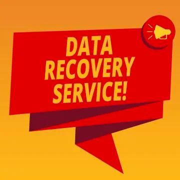 Handwriting text Data Recovery Service. Concept meaning Process of retrieving Illustrazione stock