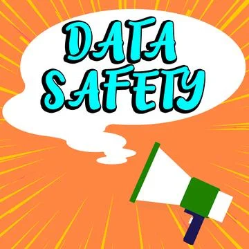 Handwriting text Data Safety. Internet Concept concerns protecting data against Stock Illustration