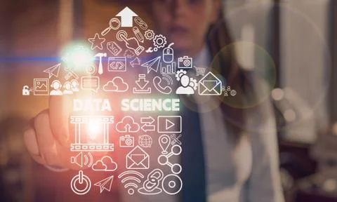 Handwriting text Data Science. Concept meaning multidisciplinary field that uses Stock Photos