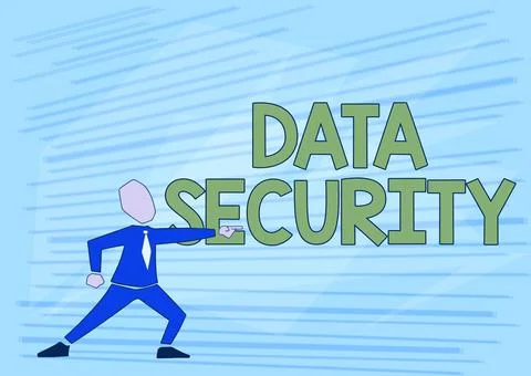 Handwriting text Data Security. Business overview the process of protecting data 스톡 일러스트