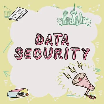 Handwriting text Data Security. Business idea Confidentiality Disk Encryption Stock Illustration