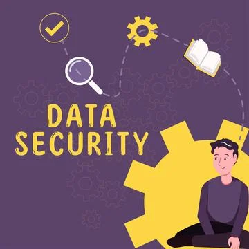 Handwriting text Data Security. Business approach Confidentiality Disk イラスト素材