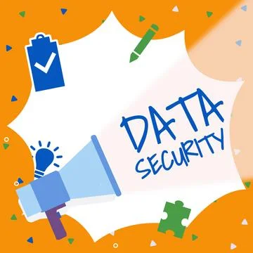 Handwriting text Data Security. Business concept Confidentiality Disk Encryption Stock Illustration