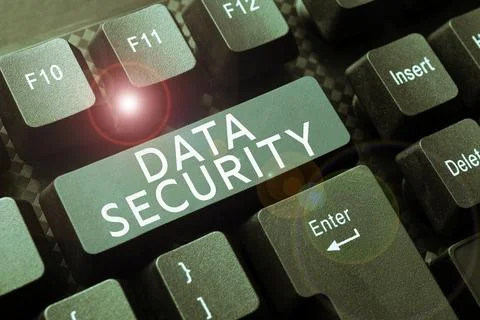 Handwriting text Data Security. Business approach Confidentiality Disk Stock Photos