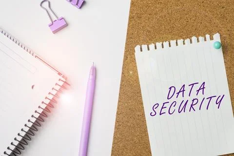 Handwriting text Data Security. Business approach Confidentiality Disk Stock Photos