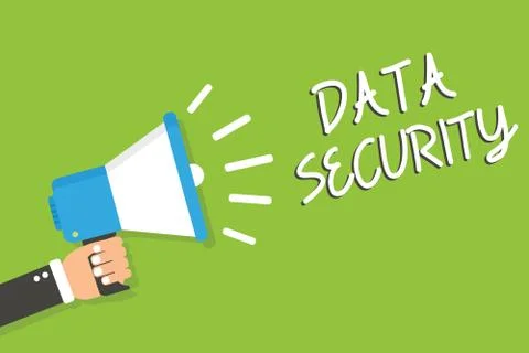 Handwriting text Data Security. Concept meaning Confidentiality Disk Encryption Stock Illustration