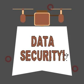 Handwriting text Data Security. Concept meaning the process of protecting data Stock Illustration