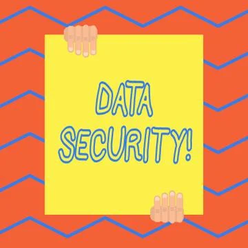 Handwriting text Data Security. Concept meaning the process of protecting data Stock Illustration
