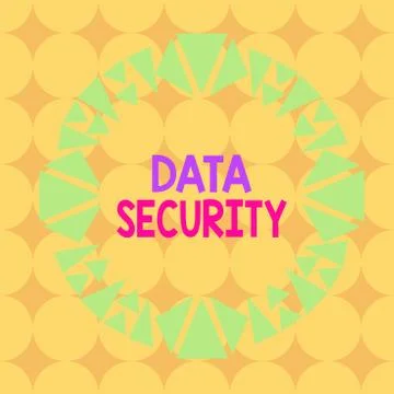 Handwriting text Data Security. Concept meaning the process of protecting data 库存插图