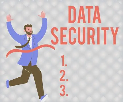 Handwriting text Data Security. Concept meaning Confidentiality Disk Encryption 스톡 일러스트