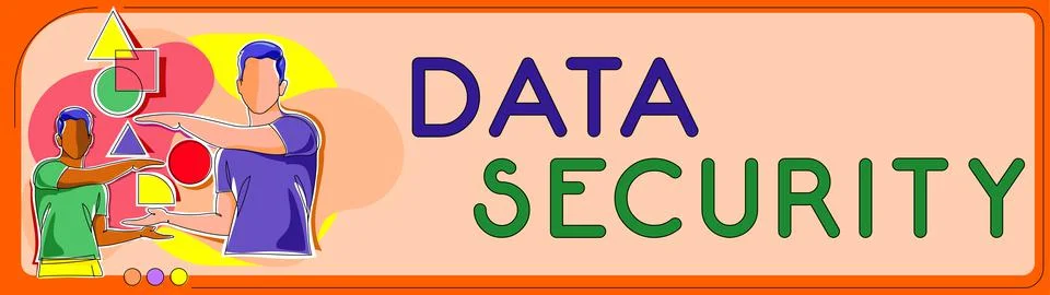 Handwriting text Data Security. Concept meaning Confidentiality Disk Encryption Stock-Illustration