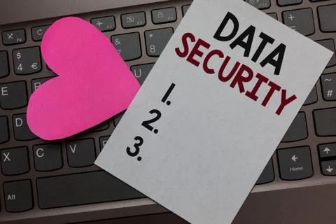Handwriting text Data Security. Concept meaning Confidentiality Disk Encryption Stock Photos