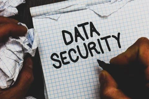 Handwriting text Data Security. Concept meaning Confidentiality Disk Encryption Stock Photos