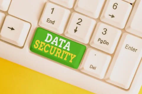 Handwriting text Data Security. Concept meaning Confidentiality Disk Encryption Stock Photos