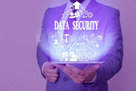 Handwriting text Data Security. Concept meaning the process of protecting data Stock Photos