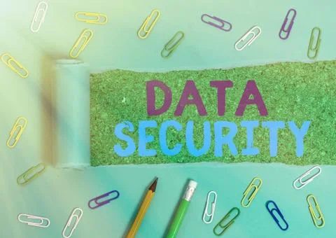 Handwriting text Data Security. Concept meaning Confidentiality Disk Encryption Stock Photos