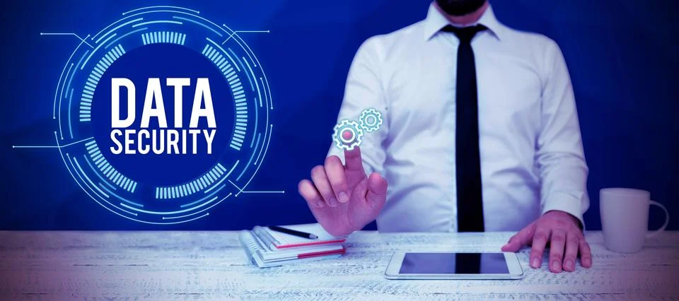 Handwriting text Data Security. Concept meaning Confidentiality Disk Encryption Stock Photos