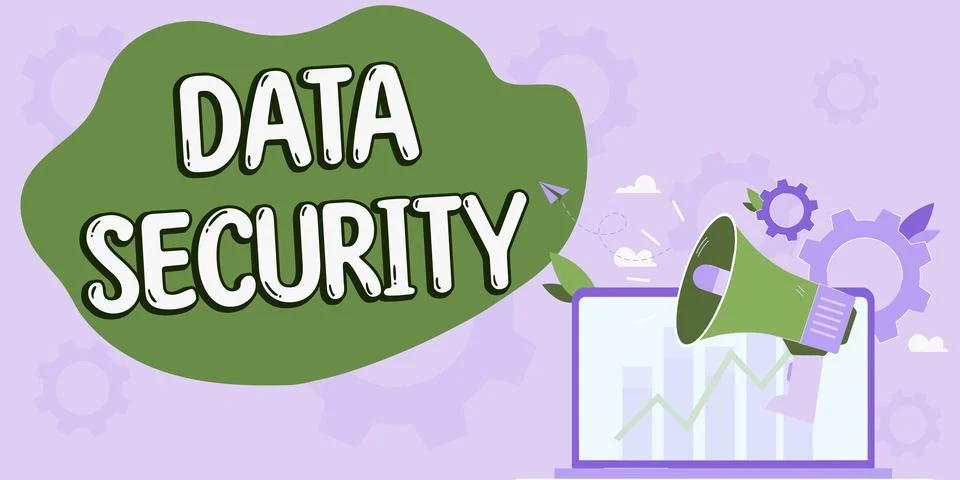 Handwriting text Data Security. Word for Confidentiality Disk Encryption Backups イラスト素材