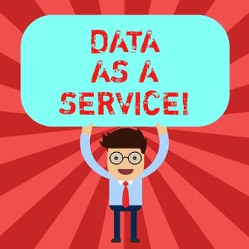Handwriting text Data As A Service. Concept meaning Online files available for Stock Illustration