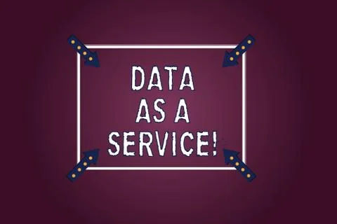 Handwriting text Data As A Service. Concept meaning Online files available for Illustrazione stock