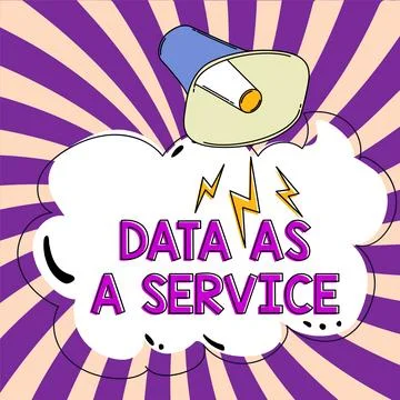 Handwriting text Data As A Service. Word for act of securing and to storing data Stock Illustration