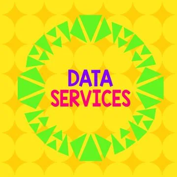 Handwriting text Data Services. Concept meaning thirdparty services that help to Stockillustratie