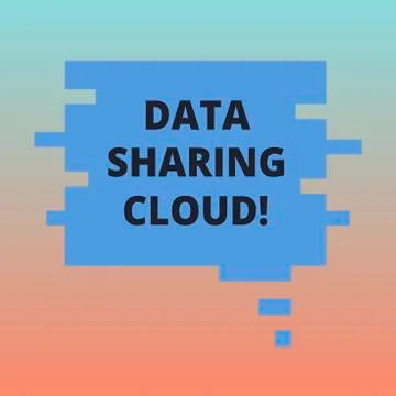 Handwriting text Data Sharing Cloud. Concept meaning using internet technologies 스톡 일러스트