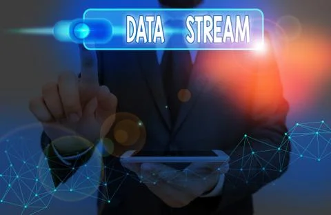 Handwriting text Data Stream. Concept meaning sequence of digitally encoded 写真素材