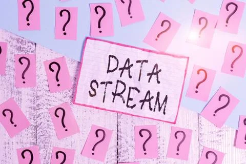 Handwriting text Data Stream. Concept meaning sequence of digitally encoded Foto stock