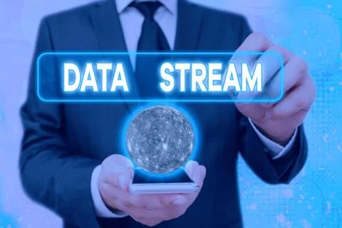 Handwriting text Data Stream. Concept meaning sequence of digitally encoded 库存照片