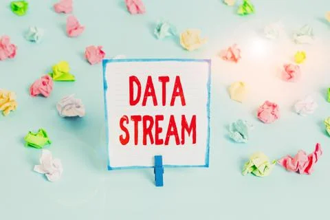 Handwriting text Data Stream. Concept meaning sequence of digitally encoded Stock Photos