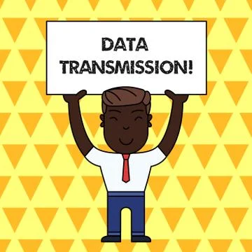 Handwriting text Data Transmission. Concept meaning sending data electronically Stockillustratie