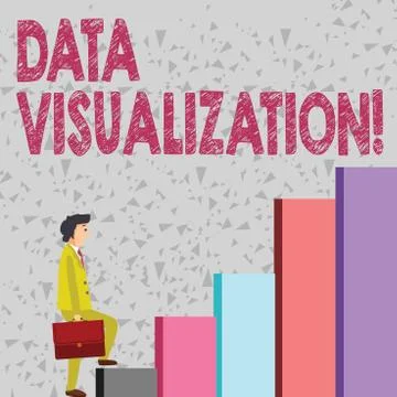 Handwriting text Data Visualization. Concept meaning representation of Stock Illustration