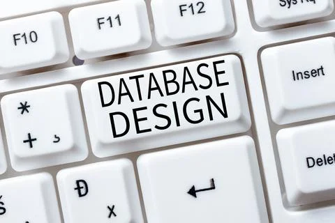 Handwriting text Database Design. Business approach organisation of data Foto stock
