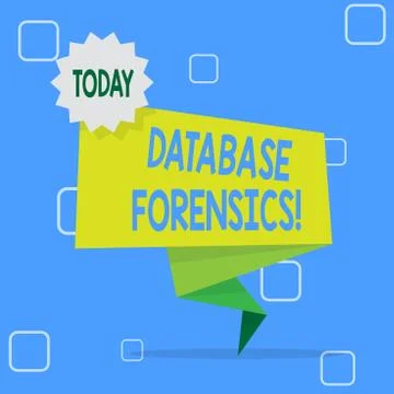 Handwriting text Database Forensics. Concept meaning identifying transactions Stockillustratie