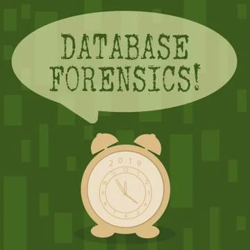 Handwriting text Database Forensics. Concept meaning identifying transactions Stockillustratie