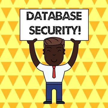 Handwriting text Database Security. Concept meaning security controls to protect Illustrazione stock
