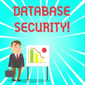 Handwriting text Database Security. Concept meaning security controls to protect Illustrazione stock
