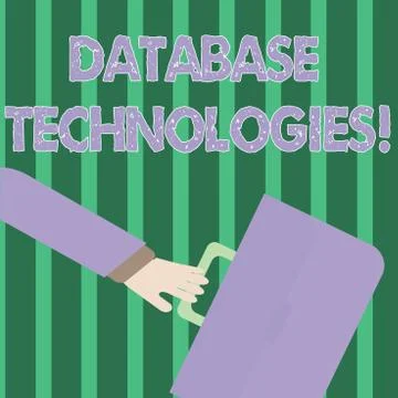 Handwriting text Database Technologies. Concept meaning Organization of a Stock Illustration