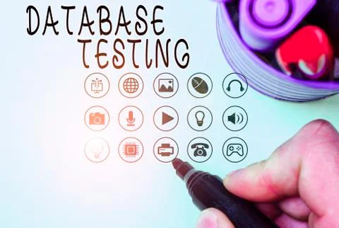 Handwriting text Database Testing. Concept meaning involves the retrieved values Stockfoto's
