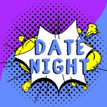 Handwriting text Date Night. Conceptual photo a time when a couple can take time Stock Illustration