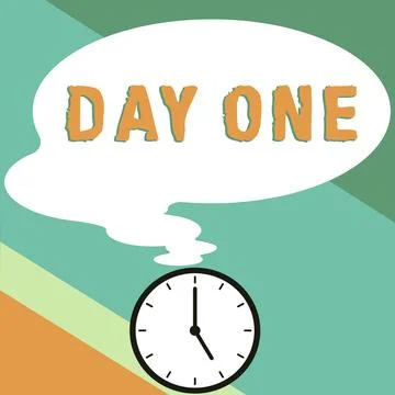 Handwriting text Day One. Concept meaning Start moment First step Beginning of Stock Illustration