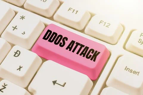 Handwriting text Ddos Attack. Concept meaning perpetrator seeks to make network Stock Photos