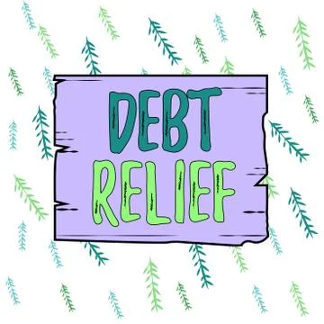 Handwriting text Debt Relief. Concept meaning a reduction in the amount of debt Stock Illustration