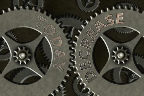 Handwriting text Decrease. Concept meaning the process of growing progressively Stockillustratie