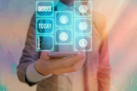 Handwriting text Decrease. Concept meaning the process of growing progressively 스톡 사진