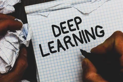 Handwriting text Deep Learning. Concept meaning Hierarchical Abstractions Foto stock